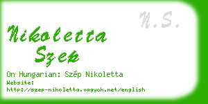 nikoletta szep business card