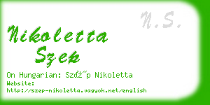 nikoletta szep business card